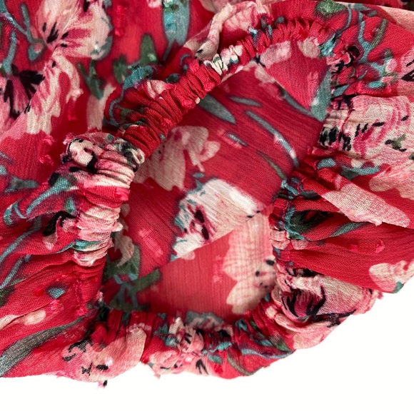 Eliane Rose smocked 3/4 sleeve pink floral print dress sz Med - Picture 13 of 14